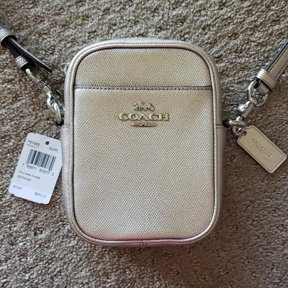 Coach phoebe rose gold crossbody bag